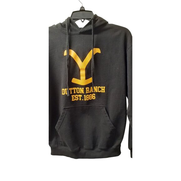 YellowStone Dutton Ranch Est. 1886 Pullover Hoodie Mens Medium Black Yellow - Picture 3 of 8